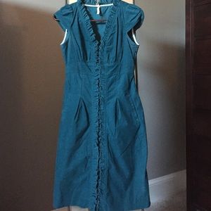 Like New Gorgeous Blue Corduroy Dress by Maeve